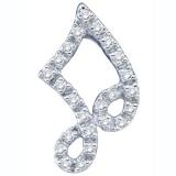 0.11 Carat (ctw) 14K White Gold Real Round White Diamond Ladies Fashion Pendant