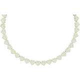 6.50 Carat (ctw) 14k White Gold Brilliant Round White Diamond Ladies Flower Necklace