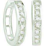 0.50 Carat (ctw) 14k White Gold Brilliant White Diamond Ladies Hoops Earrings