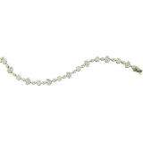 4.75 Carat (ctw) 14k White Gold Round White Diamond Ladies Flower Bracelet