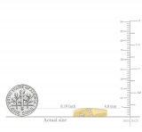 0.05 Carat (ctw) 10K Yellow Gold Round White Diamond Men's Fashion Anniversary Cross Ring Wedding Band