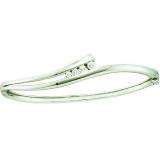 0.38 Carat (ctw) 14k White Gold Round White Diamond Ladies Fashion Journey Bangle Bracelet