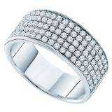 1.13 Carat (ctw) 14k White Gold Brilliant Round White Diamond Ladies Anniversary Wedding Band