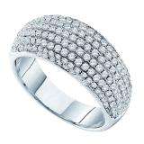 1.00 Carat (ctw) 14k White Gold Brilliant White Diamond Ladies Wedding Anniversary Band