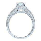1.50 Carat (ctw) 14k White Gold Round & Princess Cut White Diamond Ladies Bridal Engagement Ring