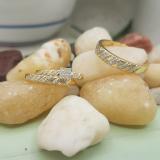 0.09 Carat (ctw) 10K Yellow Gold Round White Diamond Men's & Women's Engagement Ring Trio Bridal Set