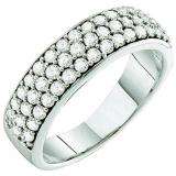 1.00 Carat (ctw) 10k White Gold Round White Diamond Ladies Anniversary Wedding Band Ring