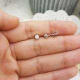 0.15 Carat (ctw) 10k White Gold Round White Diamond Ladies Cluster Flower Earrings