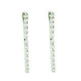 0.50 Carat (ctw) 14k White Gold Brilliant White Diamond Ladies Hoops Earrings