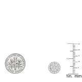 2.00 Carat (ctw) 14k White Gold Brilliant Round White Diamond Ladies Cluster Flower Earrings