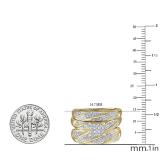 0.30 Carat (ctw) 10K Yellow Gold Round Cut White Diamond Men & Women's Cluster Engagement Ring Trio Bridal Set 1/3 CT