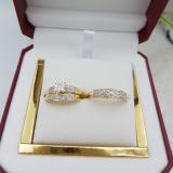 0.30 Carat (ctw) 10K Yellow Gold Round Cut White Diamond Men & Women's Cluster Engagement Ring Trio Bridal Set 1/3 CT