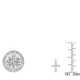 1/20 CT Sterling Silver Round White Diamond Ladies Religious Cross Pendant