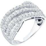 1.52 Carat (ctw) 14k White Gold Round & Baguette Cut White Diamond Ladies Anniversary Wedding Band