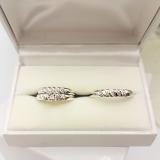 0.08 Carat (ctw) 10K White Gold Round Cut White Diamond Men & Women's Fashion Engagement Ring Trio Bridal Set