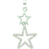 0.11 Carat (ctw) 10k White Gold Round Diamond Ladies Micro Pave Star Pendant