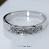 0.12 Carat (ctw) 10k White Gold Brilliant White Diamond Men's Hip Hop Micro Pave Wedding Band Ring
