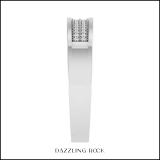 0.12 Carat (ctw) 10k White Gold Brilliant White Diamond Men's Hip Hop Micro Pave Wedding Band Ring