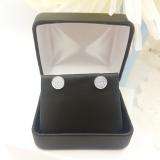 0.05 Carat (ctw) 10k White Gold Round Diamond Ladies Micro Pave Setting Circle Shape Stud Earrings