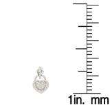 0.33 Carat (ctw) 10k White Gold Round White Diamond Ladies Heart Shape Drop Earring