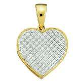 0.25 Carat (ctw) 10k Yellow Gold Brilliant White Diamond Ladies Heart Pendant