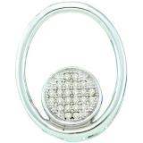 0.07 Carat (ctw) 10k White Gold Round White Diamond Ladies Micro Pave Circle Pendant