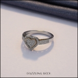 0.30 Carat (ctw) 10k White Gold Brilliant White Diamond Ladies Two Tone Heart Promise Ring
