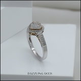 0.30 Carat (ctw) 10k White Gold Brilliant White Diamond Ladies Two Tone Heart Promise Ring