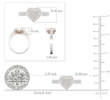 0.30 Carat (ctw) 10k White Gold Brilliant White Diamond Ladies Two Tone Heart Promise Ring
