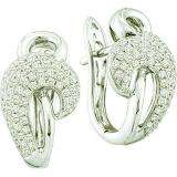 0.76 Carat (ctw) 14k White Gold Brilliant Round White Diamond Ladies Fashion Earrings
