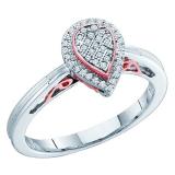0.12 Carat (ctw) 10k White & Rose Gold White Diamond Ladies Two Tone Engagement Ring