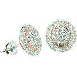 0.25 Carat (ctw) 10k White Gold Round White Diamond Ladies Micro Pave Round Shape Earrings