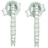 0.25 CT 14k White Gold Brilliant Diamond Ladies Hoop Earrings