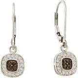 0.25 Carat (ctw) 14k White Gold Black & White Diamond Ladies Dangling Earring