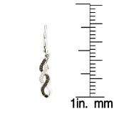 0.32 Carat (ctw) 14k White Gold Black & White Diamond Ladies Dangling Drop Earring