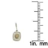0.33 Carat (ctw) 14k White Gold Round Brown & White Diamond Ladies Drop Earrings