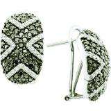 1.75 Carat (ctw) 14k White Gold Round White & Black Diamond Ladies Fashion Earrings