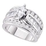 0.31 Carat (ctw) 10K Yellow Gold Round White Diamond Men's & Women's Engagement Ring Trio Bridal Set 1/3 CT