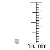 0.03 Carat (ctw) Sterling Silver Round Diamond Dice Shape Micro Pave Stud Earrings