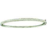 2.00 Carat (ctw) 14k White Gold Brilliant Round White Diamond Ladies Fashion Bangle Bracelet