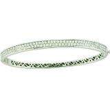 1.50 Carat (ctw) 14k White Gold Round White Diamond Ladies Fashion Bangle Bracelet
