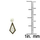 0.58 Carat (ctw) 14k White Gold Round Black & White Diamond Ladies Drop Earrings