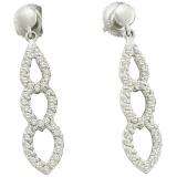 0.41 Carat (ctw) 14k White Gold Brilliant White Diamond Ladies Dangling Drop Earrings