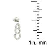 0.41 Carat (ctw) 14k White Gold Brilliant White Diamond Ladies Dangling Drop Earrings