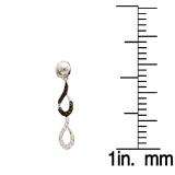 0.34 Carat (ctw) 14k White Gold Brilliant White & Black Diamond Ladies Dangling Drop Earring