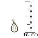 0.78 Carat (ctw) 14k White Gold Round Black & White Diamond Ladies Fashion Drop Earrings