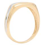 1/8 CT 10K Two Tone Gold Round Cut White Diamond Men's Channel Set 5 Stone Anniversary Wedding Band