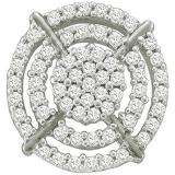 0.40 Carat (ctw) 10k White Gold Brilliant White Diamond Ladies Micro Pave Circle Shape Earrings