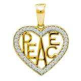 0.15 Carat (ctw) 10k White Gold Brilliant White Diamond Ladies Two Tone Heart Pendant