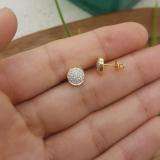 0.20 Carat (ctw) 10k Yellow Gold White Diamond Ladies Micro Pave Round Domed Stud Earrings